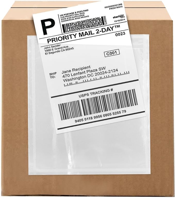 2000 Count 4.5" x 5.5" Shipping Label Envelopes, Top Loading by GPI+POLY