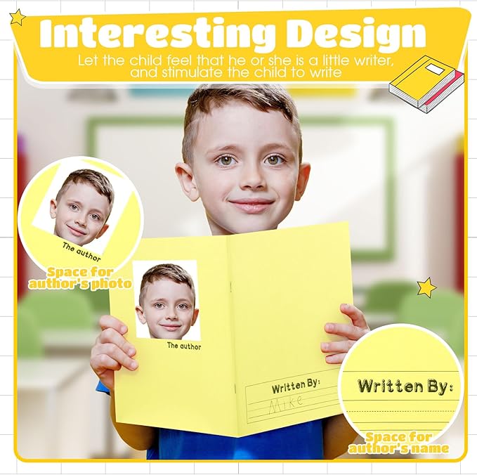 Henoyso 24 Pcs Primary Composition Notebook K-2 9 3/4 x 7 1/2 Inch Primary Journal, Back to School Supplies, Bulk Blank Writing Book for Kid to Write Draw Journal 60 Page Notebooks (Light Color)-DeskLoop Office