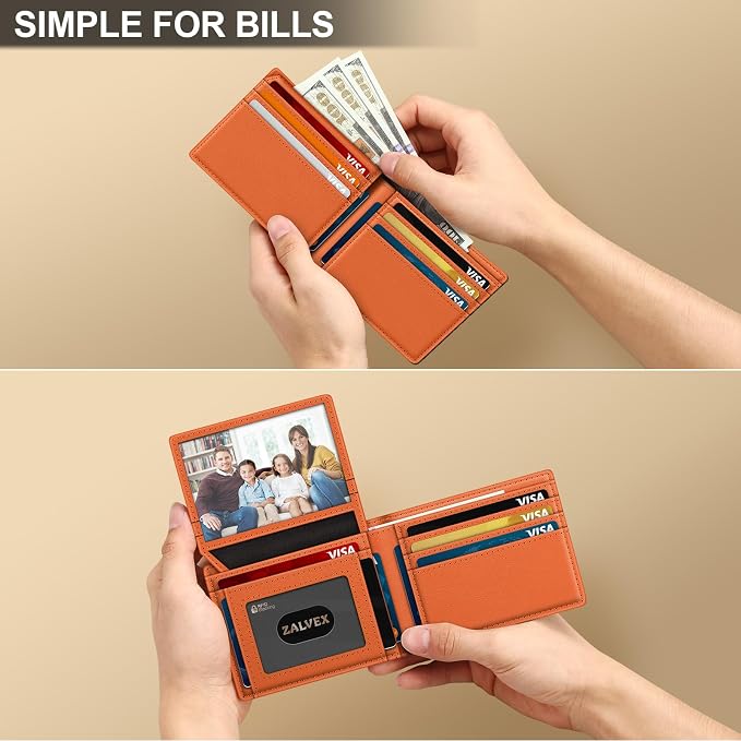 Wallet for Men Slim RFID Blocking Leather Credit Card Holder Wallet for 14 Cards - Image 5