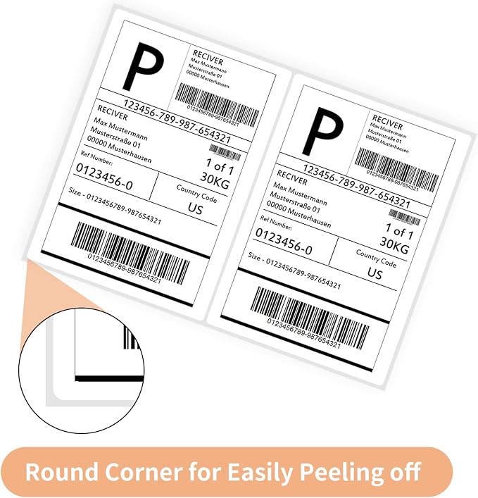 Shipping Labels with Rounded Corner, 8.27 x 5.32 Inches Half Sheet Self - Image 3