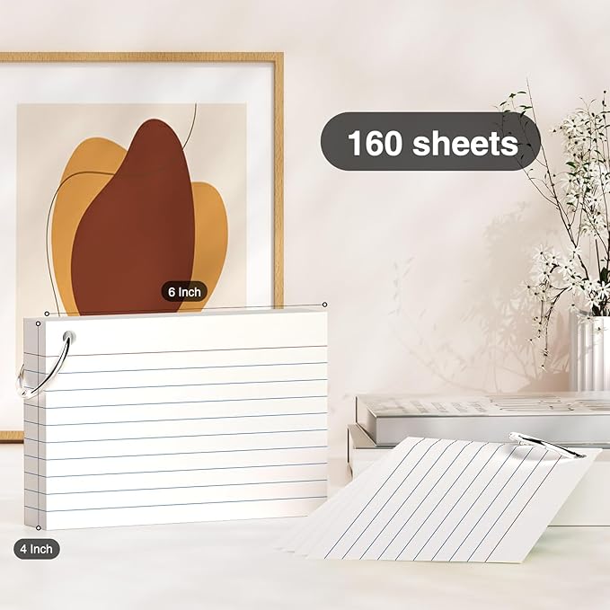 White Index Cards 4 x 6 Inch, Ruled and Blank Note Cards - Image 2