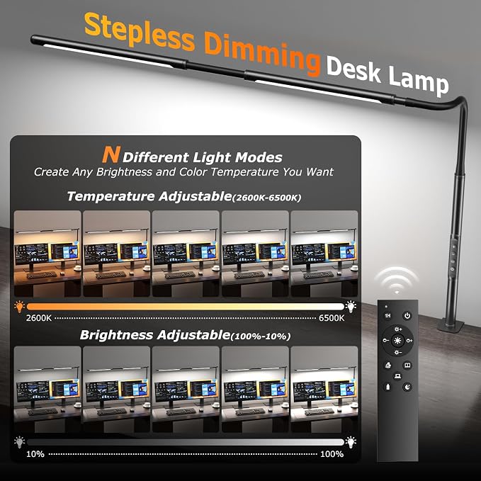LED Desk Lamp for Home Office, Eye-Caring Desk Light - Image 2