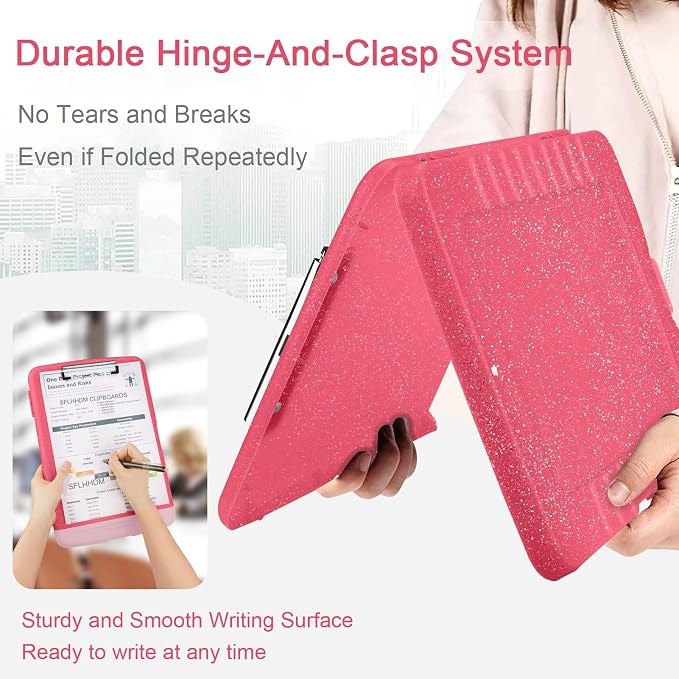 Glitter Clipboard with Storage, Storage Clipboard with Pen Holder, A4 Binder - Image 4
