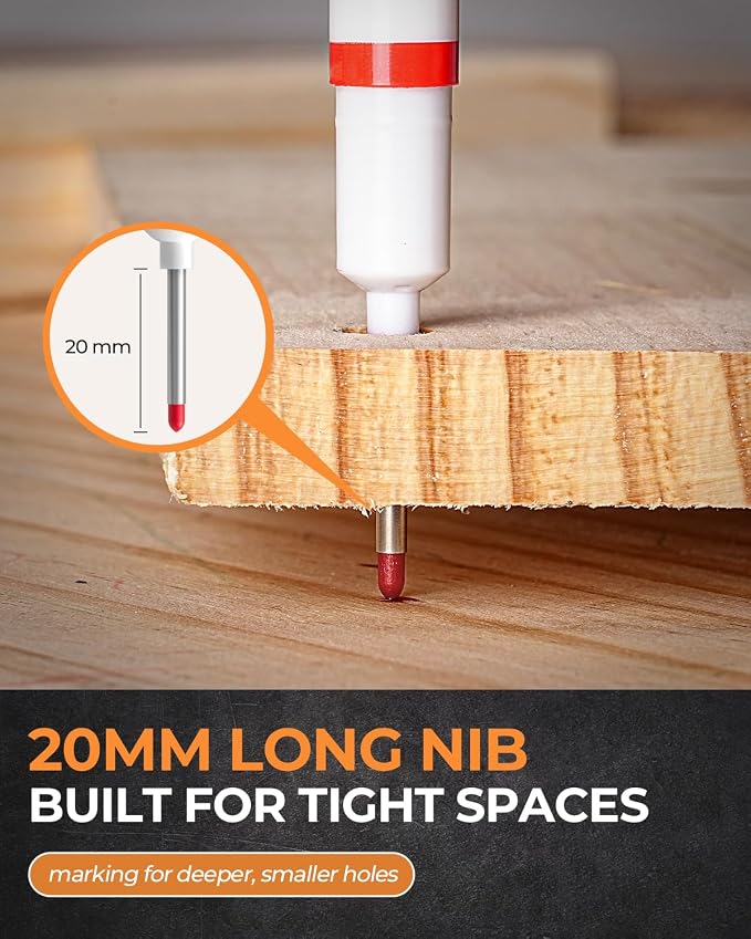 Nicpro 10 PCS Long Nib Marker Pens, 20mm Deep Hole Marker, Quick Dry & - Image 3