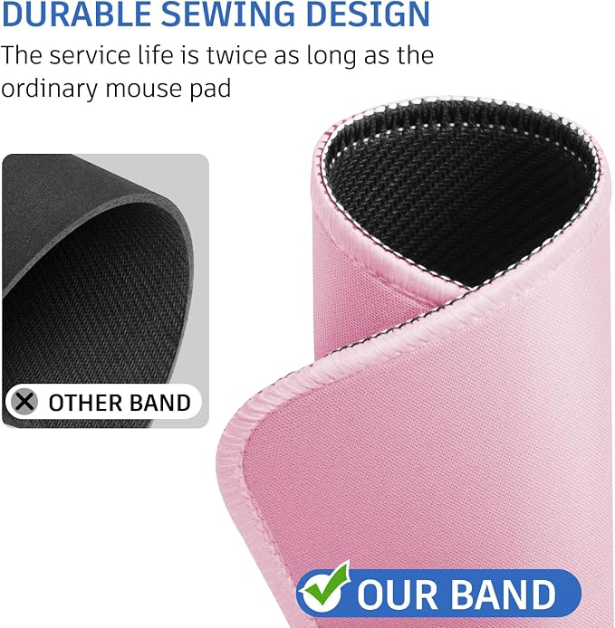 Pink Mouse Pad, Nice and Cute Mouse Pad, Splash-Proof Textured 10.2 x 8.2Inch - Image 5