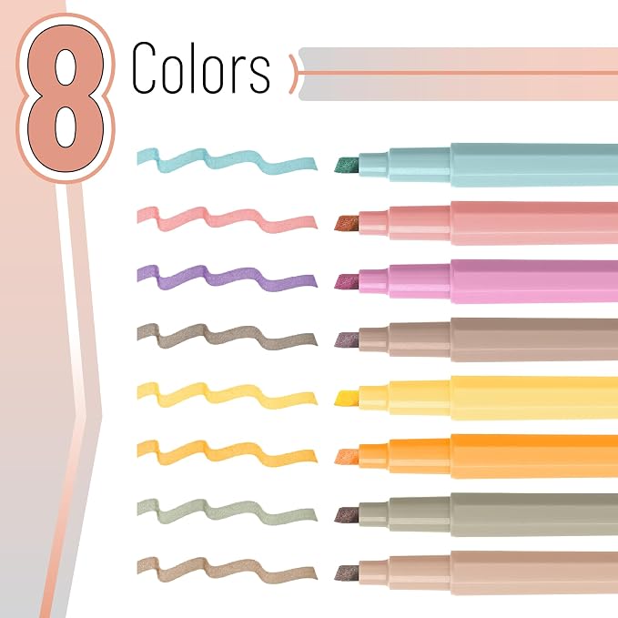 Mr. Pen- Aesthetic Highlighters No Bleed, 8 Pack, Chisel Tip | Cute Bible - Image 2