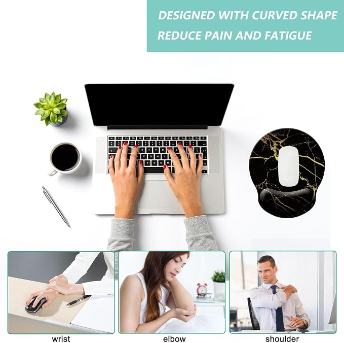Mouse Pad with Wrist Support, Ergonomic Mouse Pad with Memory Foam Wrist Rest - Image 5