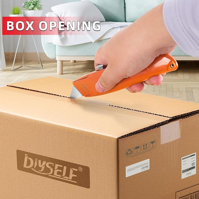 DIYSELF Utility Knife, 20 Pack Heavy Duty Box Cutter Retractable, Box Cutter - Image 2