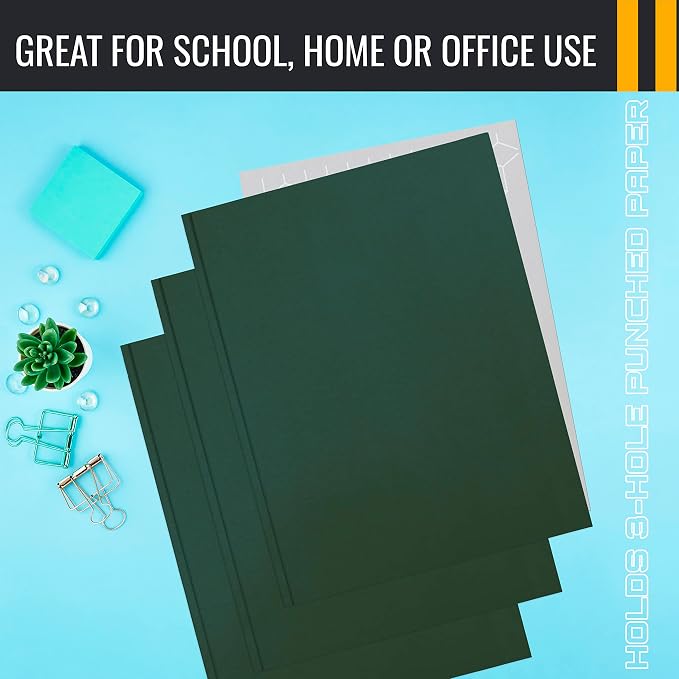 Better Office Products Dark Green 2 Pocket Folders - Image 6