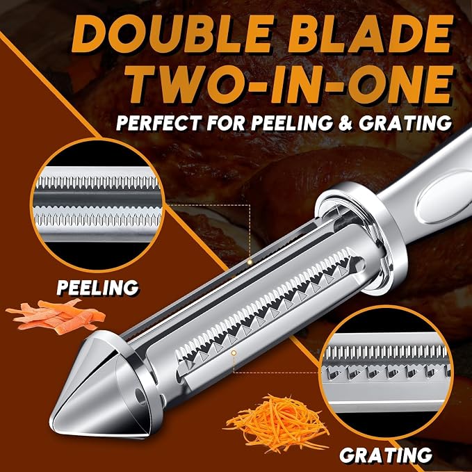 Huusk Kitchen Scissors and Potato Peelers Set, Stainless Steel Cooking Shears - Image 3