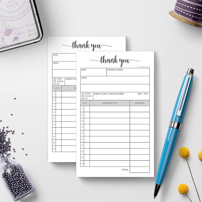 321Done Thank You Receipt Pad, 2-Part Carbonless Carbon Copy Duplicate - Image 3