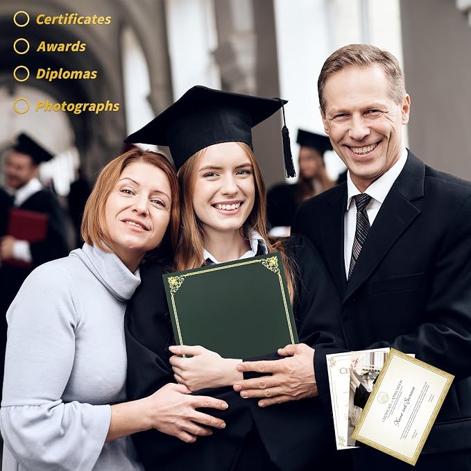 150 Pcs Certificate Holders Bulk, Hunter Green Diploma Covers Gold Foil Border - Image 6