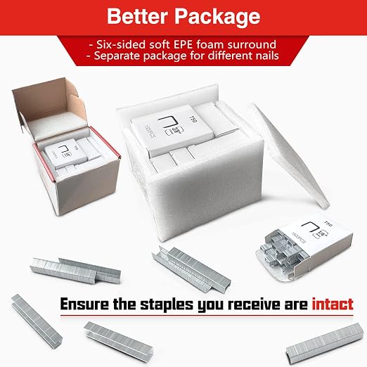 SHALL Heavy Duty T50 Staples and 18GA Brad Nails Combo Kit, 8000-Count - Image 5