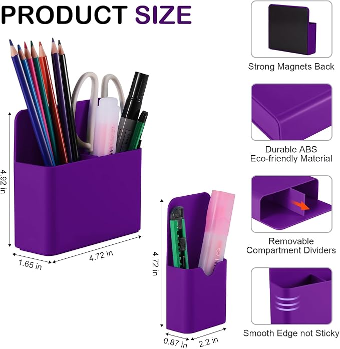 KITANIS Magnetic Pen Holder, 2 Pack Magnetic Dry Erase Marker Holder - Image 2
