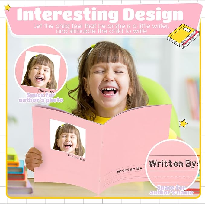 Henoyso 12 Pcs Primary Composition Notebook K-2 9 3/4 x 7 1/2 Inch Primary Journal, Back to School Supplies, Bulk Blank Writing Book for Kid to Write Draw Journal 60 Page Notebooks (Soft Color)-DeskLoop Office