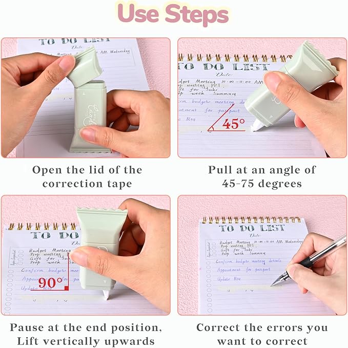 Temiary 6 Pcs Cute White Correction Tapes - Image 4
