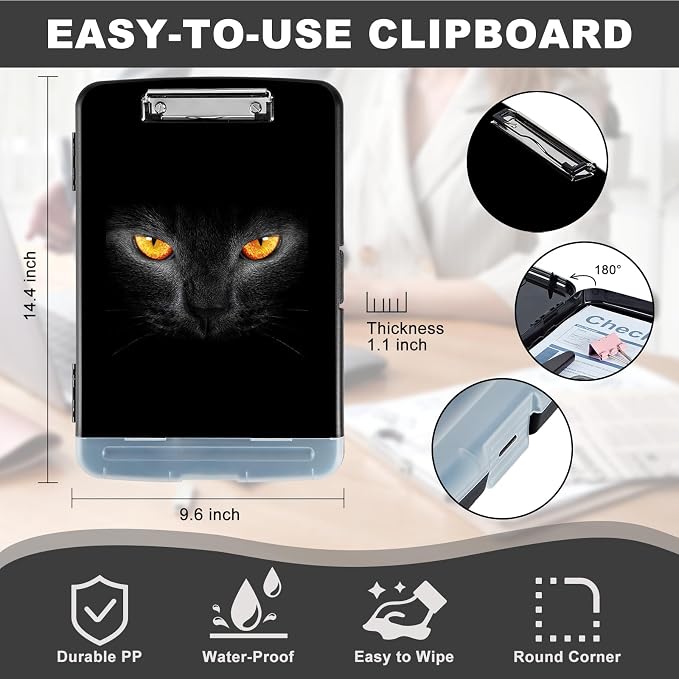 Clipboard with Storage, Heavy Duty Plastic Storage Clipboard with Low Profile - Image 3