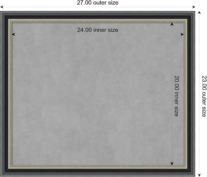 Amanti Art Black Framed Magnetic Board 23x27 Medium Vision Board - Image 4