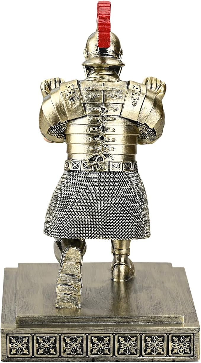 Roman Praetorian Warrior Knight Pen Holder Desk Ornament Resin Pencil Holder Desk Accessories and Organizer for Office with a Letter Opener (Bronze)-DeskLoop Office