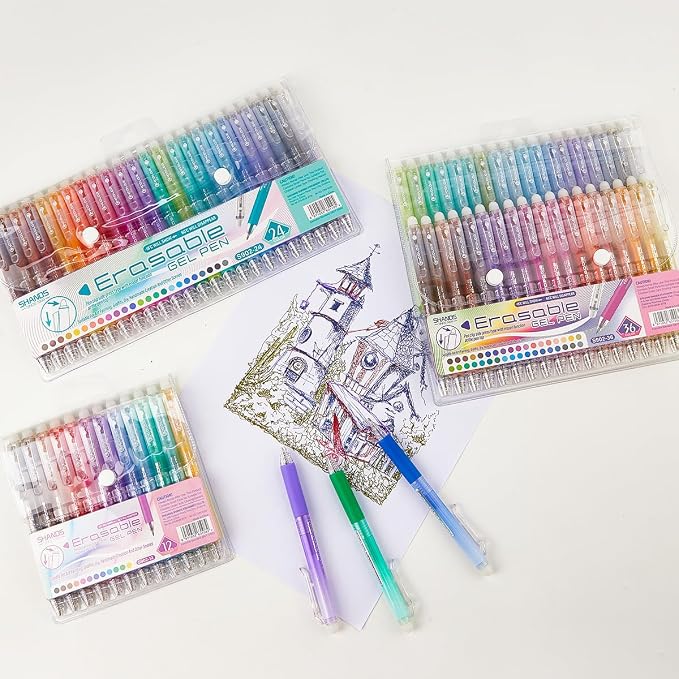 Retractable Erasable Gel Pens Clicker, Fine Point 0.7mm Smooth Writing Pens - Image 5
