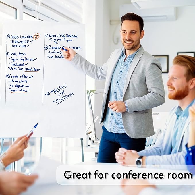 Dry Erase Markers, 100 Bulk Pack Blue Whiteboard Markers with 2 Eraser, Fine Point Dry Erase Markers Perfect For Writing on Whiteboards, Dry-Erase Boards,Mirrors for School Office Home-DeskLoop Office