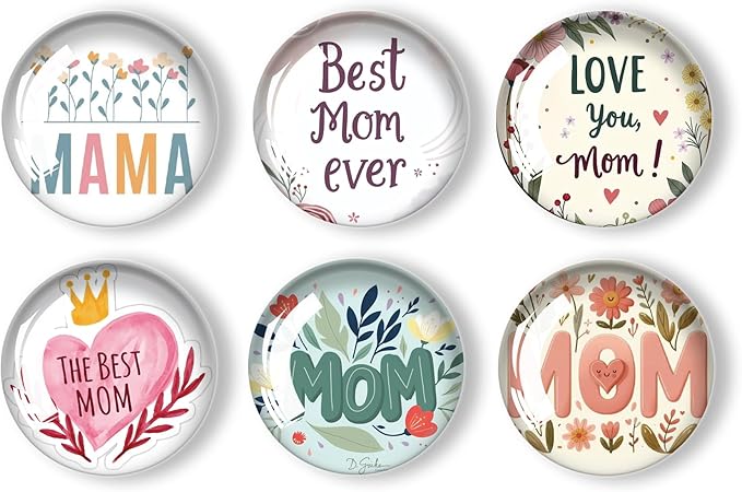 12Pcs Glass Refrigerator Magnet Fridge Sticker,Mothers Day Fridge Magnets Decoration for Crafts,Strong Fridge Magnets for Kitchen, School,Office Whiteboard, Cabinet and Dishwasher-DeskLoop Office