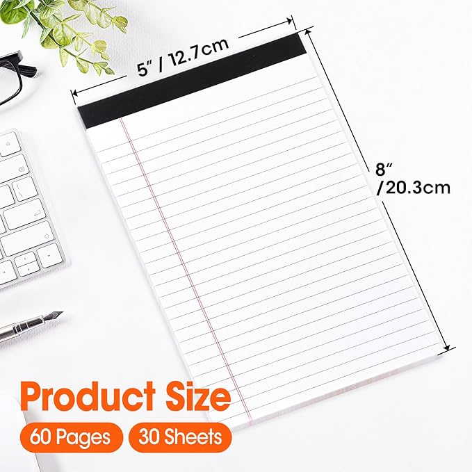 YesBes 32 Pack Note Pads Bulk, Small Legal Pads 5" x 8" Narrow Ruled Lined - Image 2