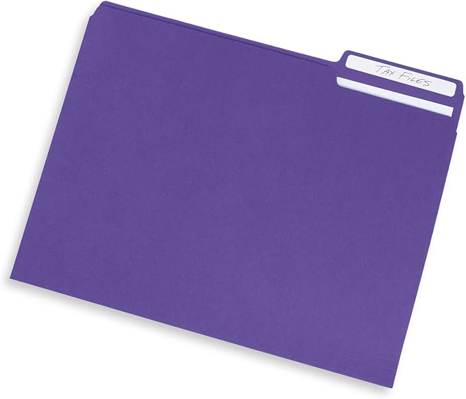 Blue Summit Supplies Purple File Folders, Letter Size, 1/3 Cut Tab, Great Folder - Image 5