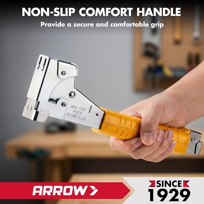Arrow HT50 Heavy Duty Hammer Tacker, Chromed-Steel Manual Stapler - Image 5