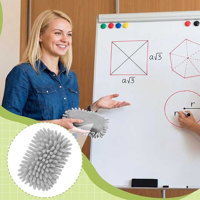 Zonon 8 Pieces Dry Erase Eraser Microfiber Shag Washable Whiteboard Eraser - Image 3