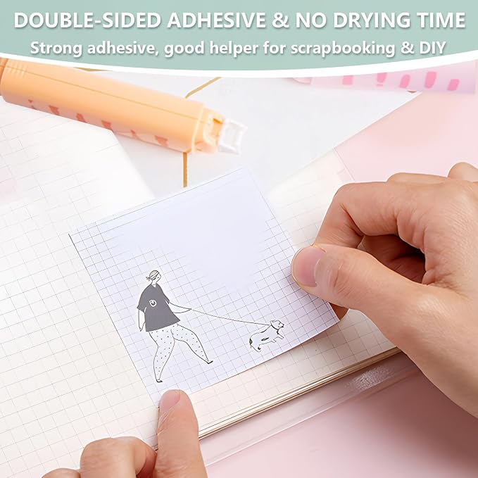 2 in 1 Correction Tape and Double Sided Tape Roller, Cute Quick Dry Japan White - Image 6