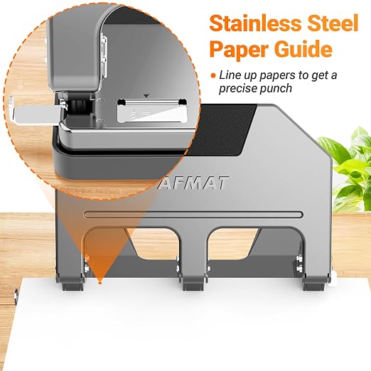 AFMAT 3 Hole Punch, 9/32" Hole Diameter, 40-Sheet 3 Hole Puncher - Image 5
