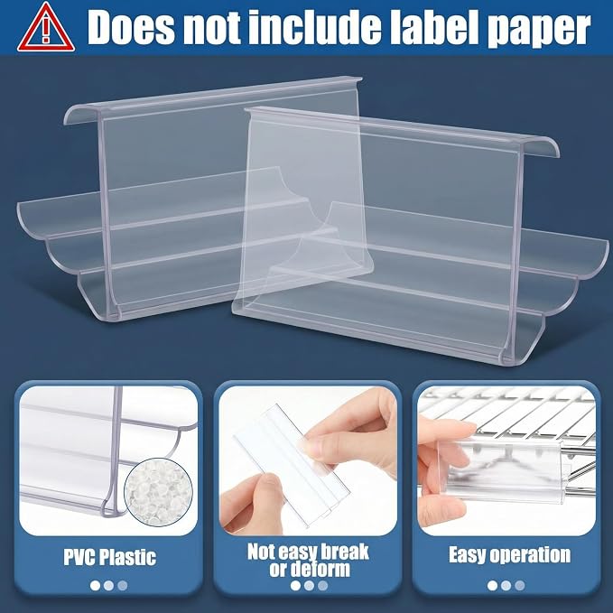 Kathfly 50 Pack Wire Shelf Label Holders Shelf Cable Tags - Image 3