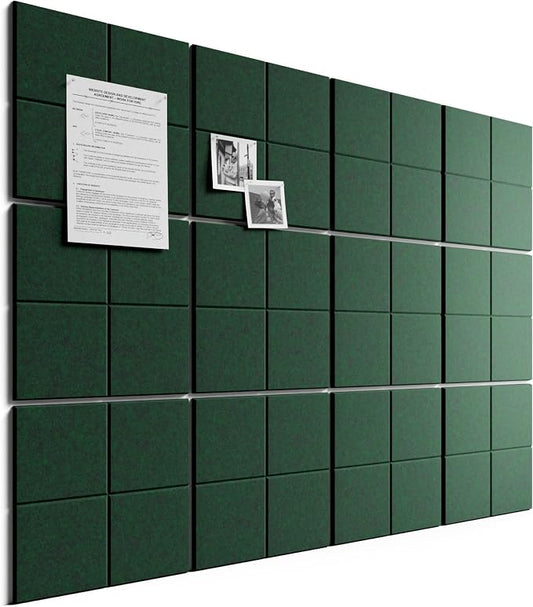 Bumusty Large Felt Bulletin Board, 30 Push Pins, 70 Adhesive Tabs, Pine Green by BUMUSTY