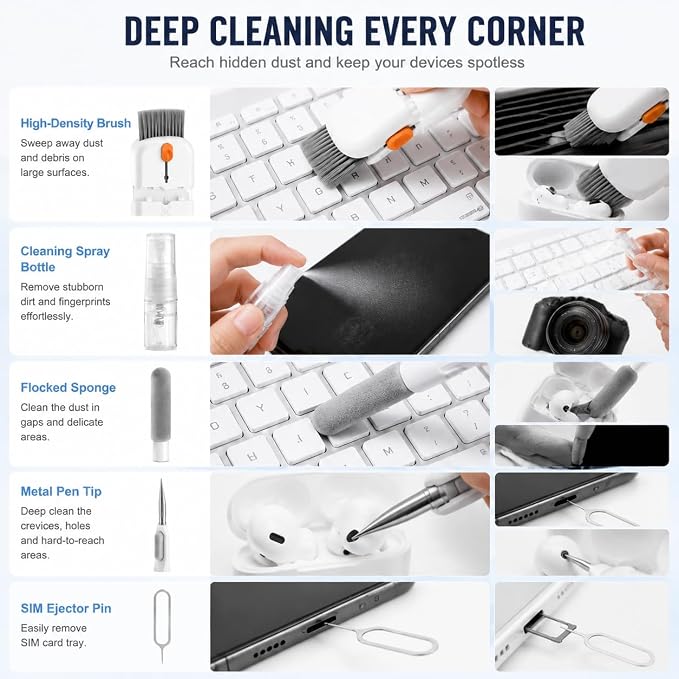 5 in 1 Phone Cleaner Kit, Portable Cleaning Kit Phone Charging Port Cleaner - Image 4