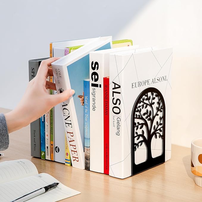 HappyHapi Book Ends, Metal Bookends - Image 7