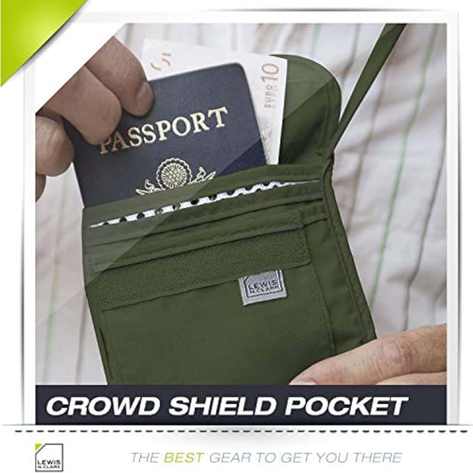 Lewis N. Clark Men's RFID Blocking Stash Wallet, Travel Neck Pouch Passport - Image 9