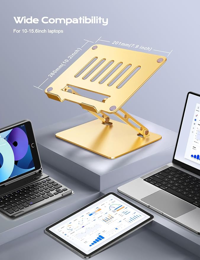 LOXP Aluminum Laptop Stand, Portable Laptop Riser, Adjustable Laptop Stand - Image 6