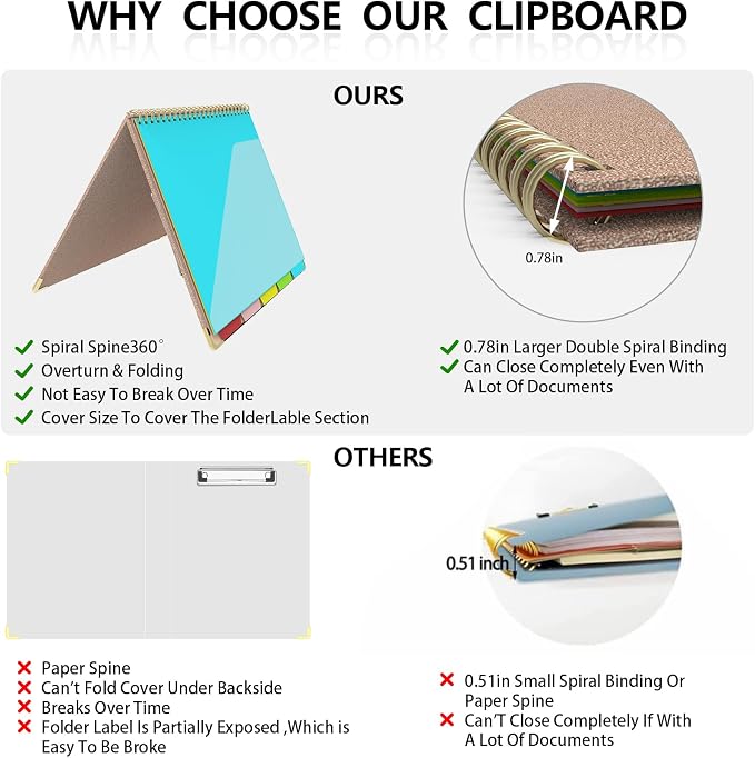 Clipboard Folio with Storage Clipboards Padfolio Notebook - Image 4