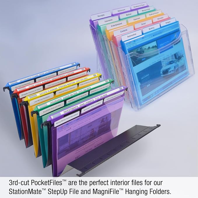 Ultimate Office PocketFile Clear Poly Document Folder Project Pockets, Letter - Image 6