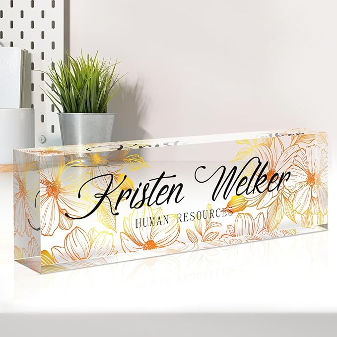 Name Plate for Desk, Desk Name Plate Personalized, Office Decor for Women Men by Spricoz