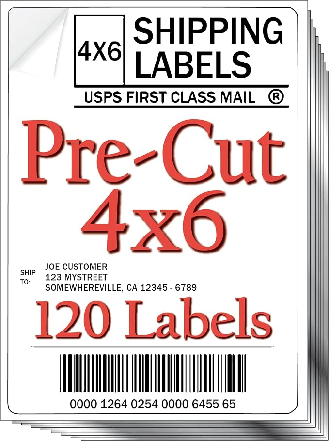 JETZAP Pre-Cut 4x6 Shipping Labels | Work on Most Inkjet and Laser Printers | by JETZAP