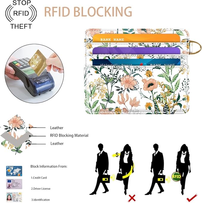 Slim Minimalist Front Pocket RFID Blocking Credit Card Holder Small Wallet Cute - Image 4