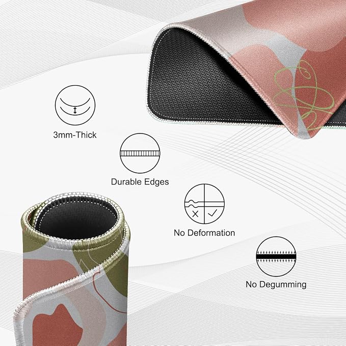 JIKIOU 3 Pack Mouse Pad with Stitched Edge, Portable Size-10.2x8.3in Rose | - Image 3