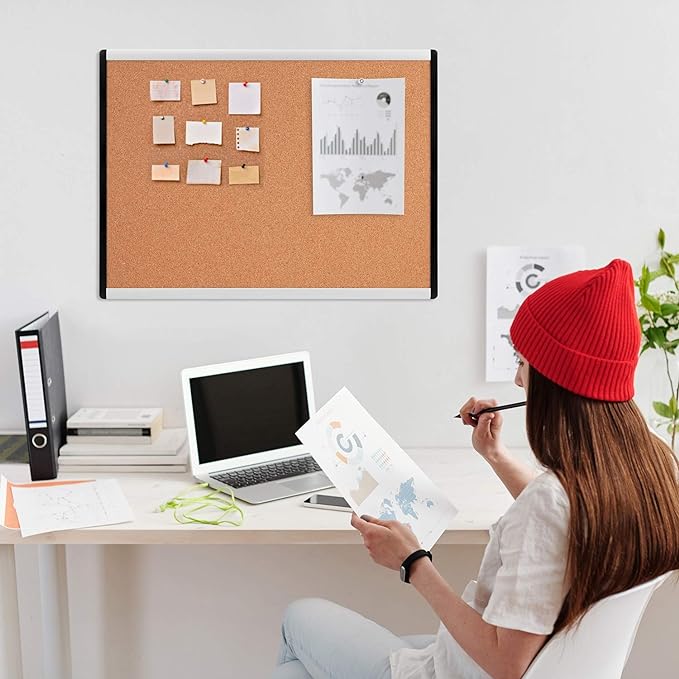 Amazon Basics Cork Bulletin Board, Pin Board - Image 7
