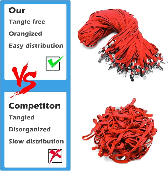 100Pcs Lanyards for ID Badges and 100 Pcs Clear Plastic Horizontal Name Badge - Image 7