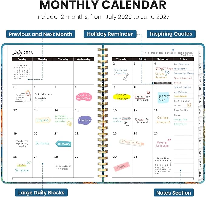 Planner 2026-2027, Monthly and Weekly Academic Planner July 2026 - Image 2