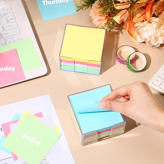 Resurhang 1000 Pieces Small Note Pad 3.4 Inch x 3.4 Inch Square Memo Cube - Image 3