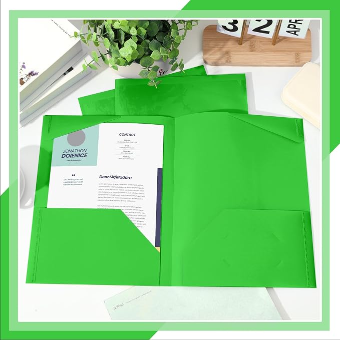 Henoyso 36 Pack Fruit Green Plastic Folders - Image 6