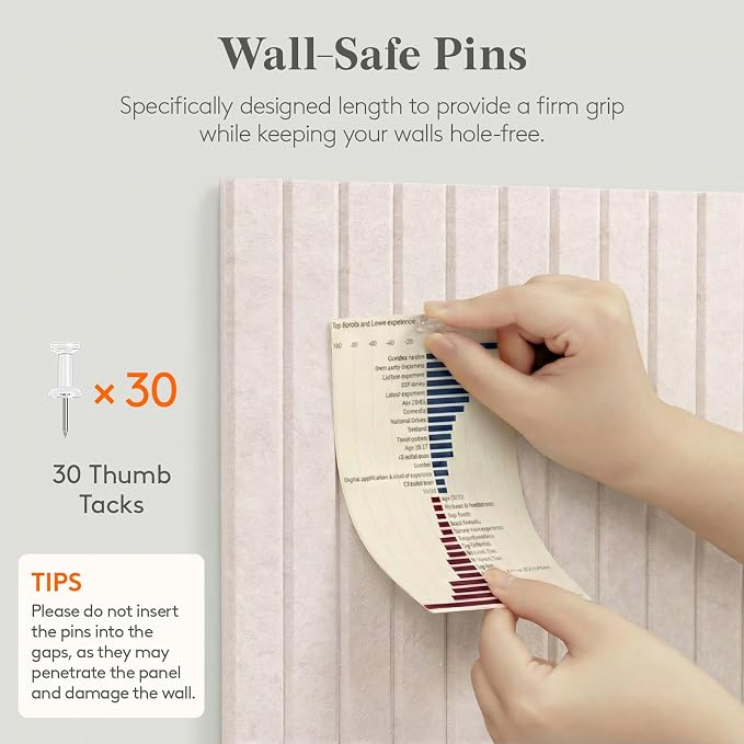 Lifewit Felt Slatted Bulletin Board, 6 Pack Self-Adhesive Panel, Cork Board - Image 7